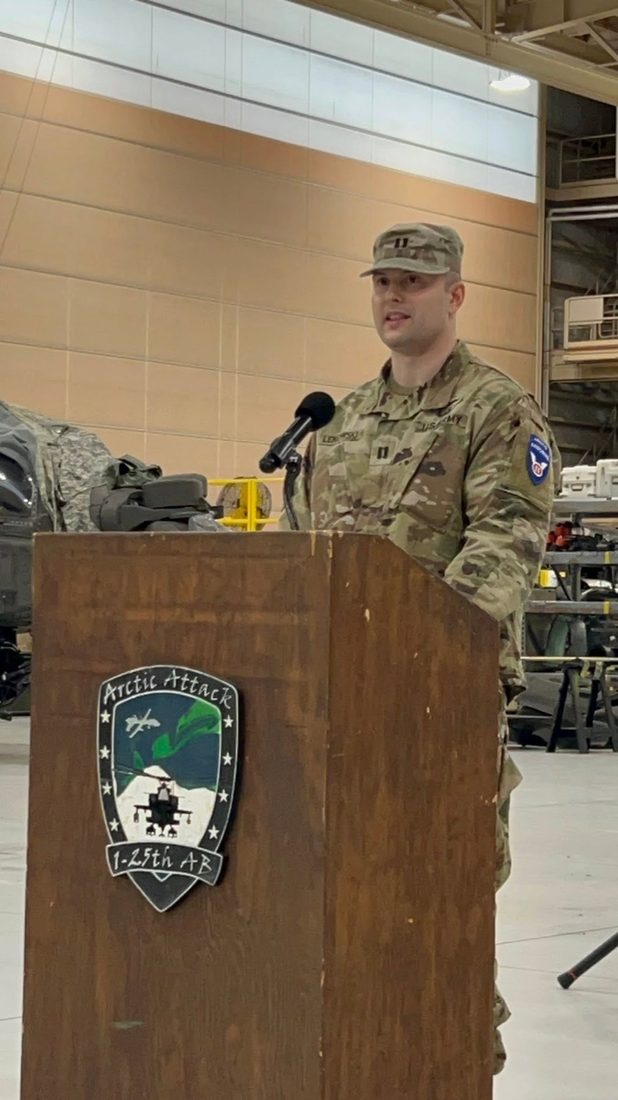 Andrew Lekowski at a military ceremony